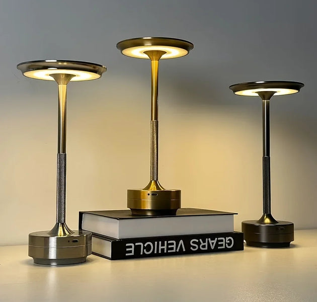 Office Decorative Desk Lamp, Touch USB Reading Light, Brushed Metal Surface Treatment, USB Charging, Including Power Cord