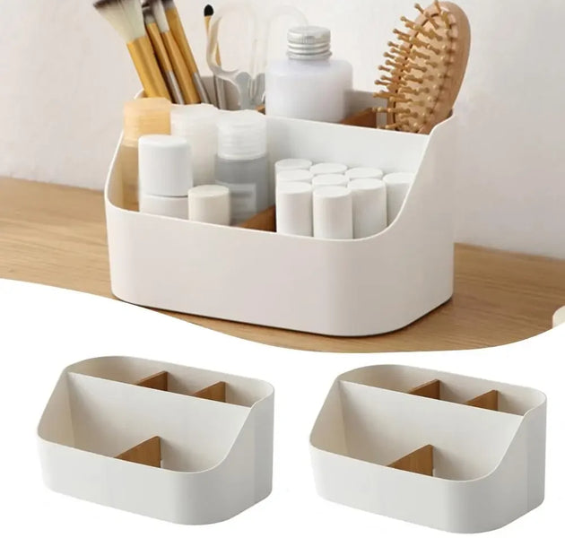 Desk Storage Box Office Supplies Box Makeup Cosmetic Desktop Organizer Plastic Storage Dividing Box for Office Living Room